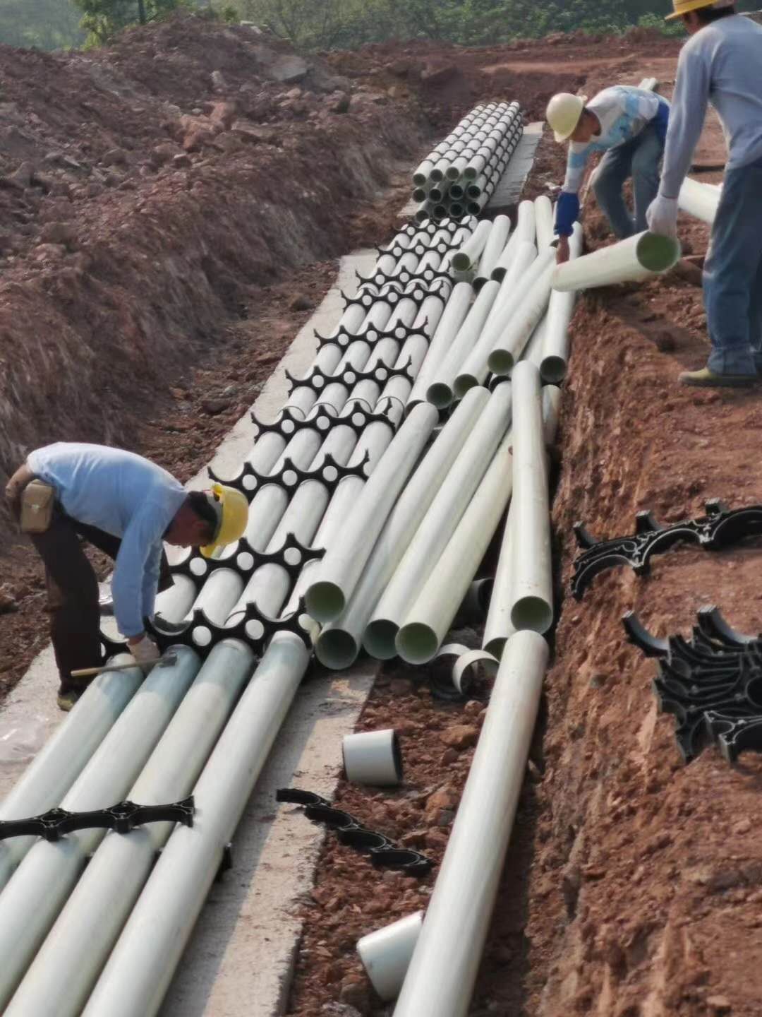 纖維編織拉擠管(BWFRP)施工現場